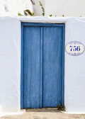 Blue House Number Sign, Ceramic Address Tile for Outdoor