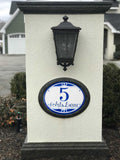 Blue Ceramic Address Plaque, Custom House Number Sign for Front Door