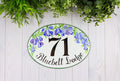 Address Sign with Names hand painted with Bluebells