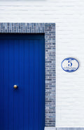 Blue Ceramic Address Plaque, Custom House Number Sign for Front Door