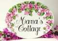 Pink Flowers Ceramic Outdoor Sign