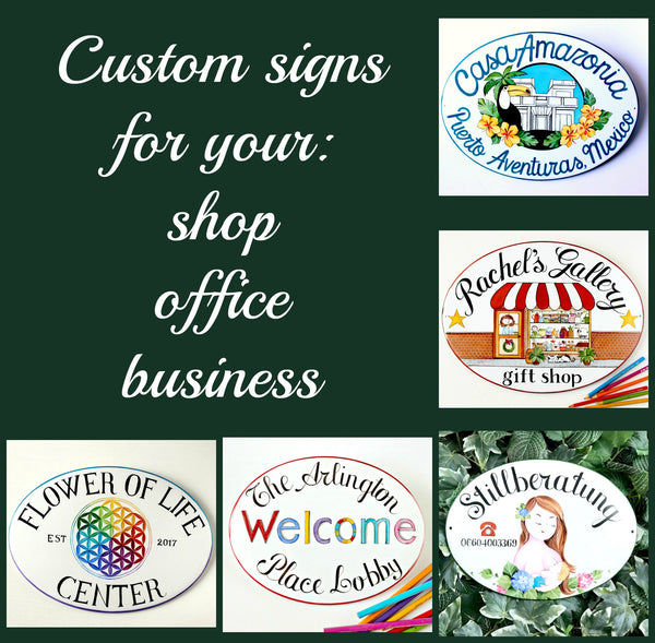 Custom Restaurant Sign, Blue Outdoor Business Sign