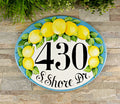 Mediterranean Ceramic House Sign, Custom Address Plaque, Amalfi Lemon Decor