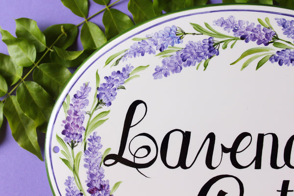 Lavender Front Door Sign, Cottagecore Garden Decor