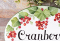 Custom Cottage Sign with Cranberries, Ceramic Address Plaque for Front Door