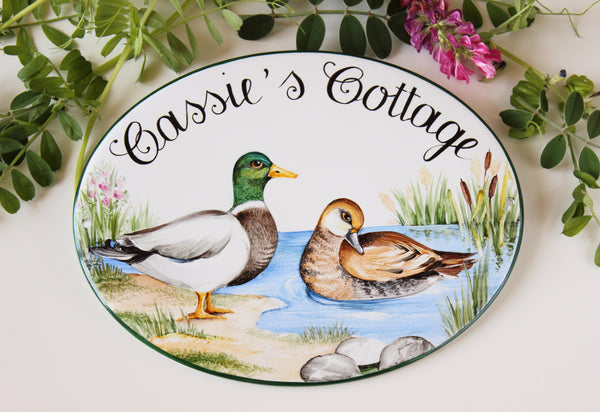 Personalized Lake Sign with Ducks, Welcome Sign for Outdoor