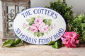 Cottage Sign With Roses, Custom Address Sign with name