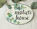 Personalized Last Name Sign, Porcelain Outdoor Wall Decor