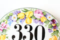 Floral Ceramic House Number, Custom Address Plaque for Cottage