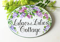 house name sign for cottage with lilac