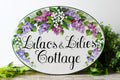 In Loving Memory Sign, Personalized Garden Plaque with Lilacs