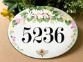 Honeysuckle Cottage Sign with Name, Ceramic House Plaque, Outdoor House number