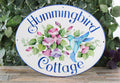 Personalized Hummingbird Cottage House Sign, Welcome to Our Garden