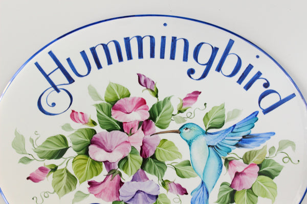 Personalized Hummingbird Cottage House Sign, Welcome to Our Garden