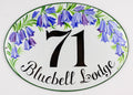 Address Sign with Names hand painted with Bluebells