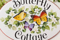 Outdoor House Sign with Butterfly, Personalized Ceramic Sign for Cottage