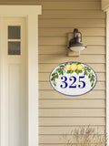 Personalized House sign, Ceramic plaque, Lemons Olives