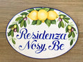 Personalized House sign, Ceramic plaque, Lemons Olives