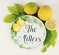 Front Door Welcome Sign, Family Name Sign with Lemons