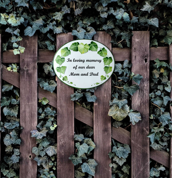 Dedication Garden Plaque with Ivy, In Honor of Loved Ones Sign