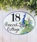 House number plaque, Cottage name sign, Peacock