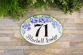 Address Sign with Names hand painted with Bluebells