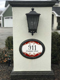 Red Mosaic Address Sign, Personalized Wall Plaque for Yard