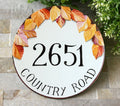 Fall Leaves House Numbers, Rustic Front Door Decor