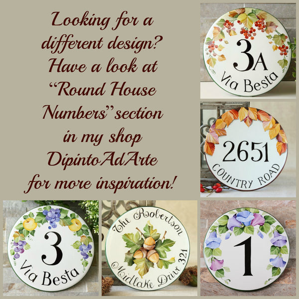 Fall Leaves House Numbers, Rustic Front Door Decor