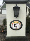 Sunflowers House Number Plaque, Personalized Ceramic address sign for front door