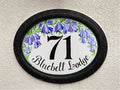 Address Sign with Names hand painted with Bluebells